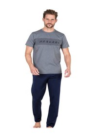 Resim Pierre Cardin 6050 Erkek Gri Kısa Kollu Pijama Takımı Gri 