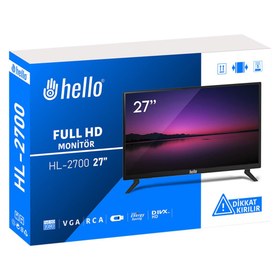 Resim Hello HL-2700 27'' 12Volt Adaptörlü Full HD Led Monitör 