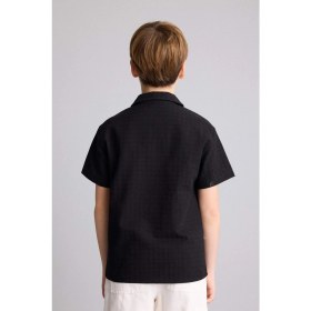 Resim DeFacto Regular Fit Polo Yaka Tropikal Desenli Kısa Kollu Gömlek Erkek Çocuk G7700A826SM 