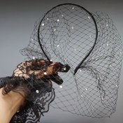Resim Çiçekli Duvaklı Şık Kadın Mesh Fascinator - Düğünler, Derby, Doğum Günleri & Cadılar Bayramı Partileri için Mükemmel 