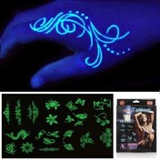 Resim Kanserojen Madde İçermeyen Geçici Fosforlu Dövme Sticker Seti 