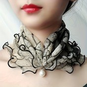 Resim Bohemian Baskılı Fileli Boyunluk ve Fırfır Kenarlı - Kadınlar için Nefes Alabilen Esnek Örtü, Dış Mekan Moda Aksesuarı, Çok Yönlü Boyun İzi, Detaylı Desen Tasarım 