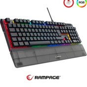 Resim Rampage Carbon RGB Red Switch Kablolu Mekanik Oyuncu Klavyesi 