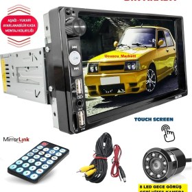 Resim Ucuzcu Market 7 Inç Dokunmatik Double Teyp + 8 LED Gece Görüş Geri Vites Kamera Ikisi Bir Arada 