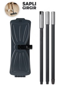 Resim Saplı Gırgır - 6 Silindirli Saplı Gırgır - Manuel Süpürge - 110 Cm Demonte Kaliteli Sap - Hazneli Çok Renkli 