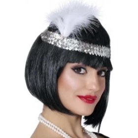 Resim Gümüş Renk Çarliston Saç Bandı 