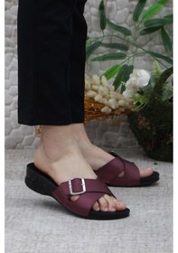 Resim Ceyo Flora-11 Bordo Rahat Ortapedik Kadın Terlik Bordo 