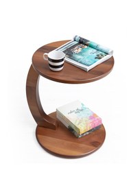 Resim Mobievim Ahşap Ceviz Kaplama C Yan Sehpa 