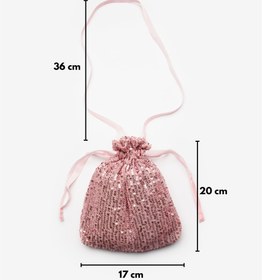 Resim Pembe Sıralı Pullu Kız Çocuk Çanta - Pembe / Tek Ebat 
