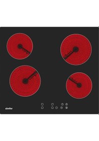 Resim Simfer 9 Fonksiyon QS Beyaz Dijital Power Turbo Elektrikli 2'li Ankastre Set (Fırın + Elektrikli Ocak) 