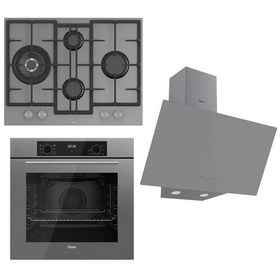 Resim Ferre Flowart Serisi Gri Ankastre Set ED078 - QBL63CPR - D079 