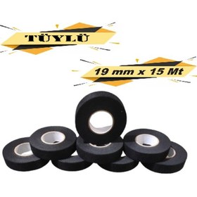 Resim Tüylü Bez Bant Elektrik Kablo Bandı 19 Mm X 15 Metre 8 Adet 