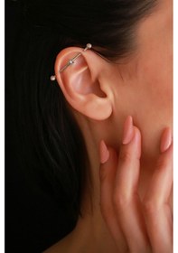Resim 14 Ayar Altın Yıldız Industrial Piercing Sarı Altın 