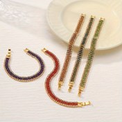 Resim Kadınlar için Paslanmaz Çelik Rhinestone Bileklik - Lüks Kristal Kaplama Bağlantı, Boho Hip Hop Stili, Plating Yok, Günlük ve Parti Davetleri için, Tüm Mevsimler ve Sevgililer Günü için Mükemmel 