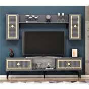 Resim 150 CM NİL TV ÜNİTESİ ANTRASİT-ALTIN 