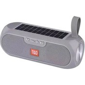 Resim pusula TG-182 Güneş Enerjili FM Radyo Özellikli AUX USB Kart Okuyucu Bluetooth Hoparlör Tws 
