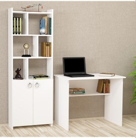 Resim Kalenderdekor1 Kalender Dekor Ellen Mayra 90 Cm Çalışma Masası Takımı Beyaz 