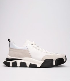 Resim MARCOMEN Erkek File Deri Süet Yüksek Taban Sneaker Beyaz 