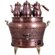 Resim Anka Otantik Ovak Elektrikli 2demlikli Bakır Semaver 