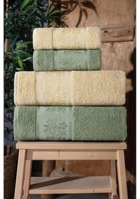 Resim Lara Kutulu 4'lü Banyo Havlusu Havlu Takımı Havlu Havlu Seti I Hamam Seti I Çeyiz Havlusu 