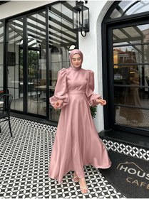 Resim By Atelier Pudra Hazel Balon Kol Tesettür Abiye 