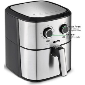 Resim Wiami TTAF-500MS 6.5 L Retro Yağsız Hava Fritözü Airfryer 