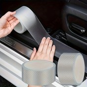 Resim 2 Rulo Kapı Kenar Koruyucu, Şeffaf Karbon Fiber Stil, Çarpma Önleyici Yapışkan Bant, EVA Malzeme, Çeşitli Araç Modelleri İçin Uygun, Kapı Giriş Kenar Koruma 