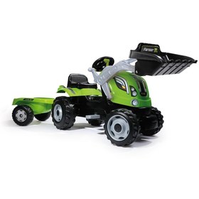 Resim Smoby Xl Römorklu Pedallı Ve Kepçeli Traktör - Açık Yeşil 710109 