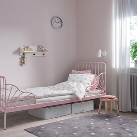 Resim Uzayabilen çocuk karyolası, açık pembe, 80x200 cm 
