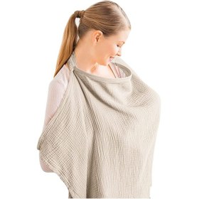 Resim Gajeena Pamuklu Emzirme Örtüsü - 360 Derece Gizlilik Koruması İle Nefes Alabilir, Ayarlanabilir Kemerli Ve Entegre Mus İçin Muhafaza, Çok Amaçlı Kullanim Kahverengi 