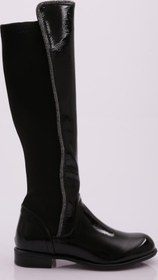 Resim DGN 508-22K Kadin Arkasi Stretch Yan Taşli Şerit Knee High Flats Çizme 