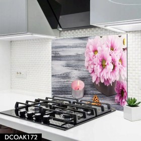 Resim Olinpa Cam Ocak Arkası Koruyucu | Çiçek Desenli 