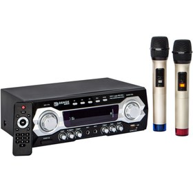 Resim Denox Logic 802 Çift Telsiz Mikrofonlu 120watt Stereo Amfi Mikser 