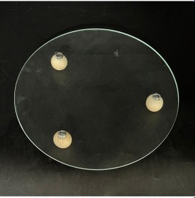 Resim Konak Züccaciye Ahşap Top Ayaklı Cam Sunum Tepsi Organizer Mıx 