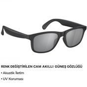 Resim MyBlack E12 Bluetooth Ses Gözlüğü Stil ve Sesin Mükemmel Füzyon Renk Değiştiren Lens BT 5.3 