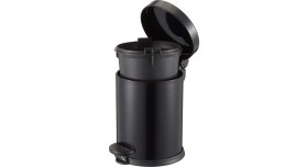 Resim Metal 3 Litre Siyah 2'li Banyo Seti Pedallı Çöp Kovası Wc Klozet Tuvalet Fırça Seti Banyo Çöp Kovas 