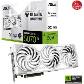 Resim Binbir Göz Bilgisayar Asus TUF-RTX5070TI-O16G-WHITE-GAMING-NVIDIA-GEFORCE-RTX 5070 TI-16GB GDDR7-256BIT--OC-2XHDMI-3XDP-RGB-DLSS4 Ekran Kartı 