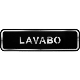 Resim Abs Lüx Çift Katlı Yönlendirme Levhası Siyah-Gümüş Lavabo 