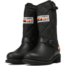 Resim Harley Davidson Siyah Kadın Çizmesi 025G100071-Black-Derı 