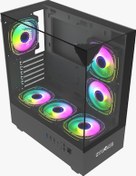 Resim Novahub Argb Gs 6x120mm Siyah Diamond Atx Bilgisayar Kasası Paslanmaz 