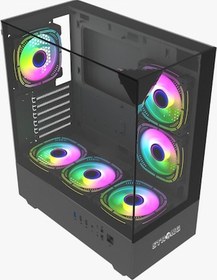 Resim Novahub Argb Gs 6x120mm Siyah Diamond Atx Bilgisayar Kasası Paslanmaz 