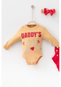Resim Daddy's Girl Bandanalı Kız Bebek Takımı Hardal 