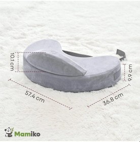 Resim Emzirme Yastığı, Visco Yastık, Yıkanabilir Kılıf, Memory Foam, Güvenlik Bariyerli Geniş Minder Gri 