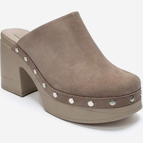 Resim Luvishoes Bellune Taş Süet Hakiki Deri Perçin Detaylı Kadın Kalın Topuklu Terlik 