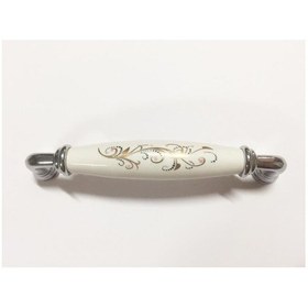 Resim Ehobici.Ltd Porselen Kulp Çiçekli Krom 128Mm 