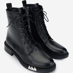 Resim Valmenti Kadın Hakiki Deri Siyah Deri Düz Bot 33 7540 Bn Bot Sk24-25 Sıyah Dr Siyah Deri 