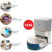 Resim Philips 7000 Islak Kuru Istasyonlu Robot Süpürge,5000 Pa,titreşimli Mop,sert Zemin & Halı Xu7100/02 