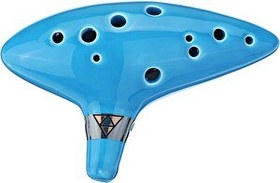 Resim Valkyrie Ocarina 12 Delik Ocarina Seramik Alto C Ocarina Flüt Mavi Ocarina Sualtı Müzik Nefesli Enstrüman Mavi 
