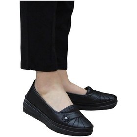 Resim Kadın Ortopedik Babet Ayakkabı Hafif Kaydırmaz Taban Siyah-siyah Siyah 