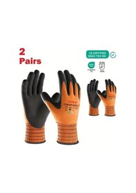 Resim Willowhaven Joısıv 2 Çift Nitril Kaplama Kaymaz Eldiven L Turuncu Bahçe Tamir 